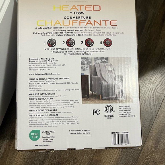 Berkshire Gray Blanket Luxurious Bedding - Picture 3 of 4